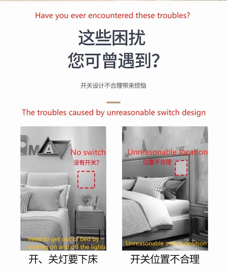 Product Introduction of Smart switch for lights,Wireless remote control switch (86-type wall switch with no wiring needed, stick it anywhere, AC90-250V, requires a wireless signal receiver to use). 8
