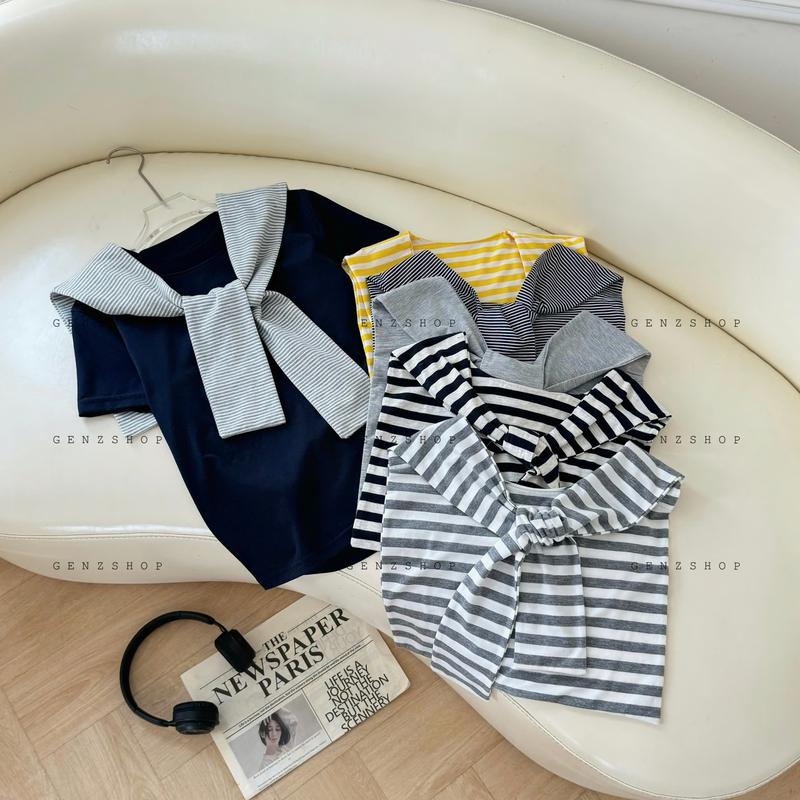  Khăn Choàng Vắt Vai   Genzshop   Phối Áo Sơ Mi Áo Thun Chất Cotton 2 Lớp 