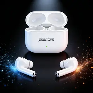 GreatWall PHANTOM T7 Earphone Bluetooth Nirkabel True Wireless, Anti Air Dalam, Baterai Tahan Lama, TWS, Suara Bass Kuat, Audio Surround 3D, Peredam Suara Cerdas, Gaming Kompetitif, Mendukung Panggilan, Musik, Olahraga, Earphone Bluetooth Nirkabel