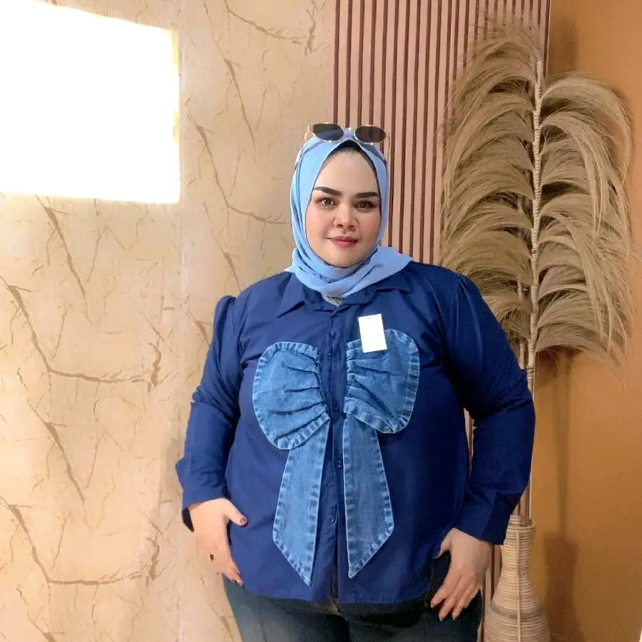 Kania Kemeja Wanita Pita Baju Fit Katun Muslim Panjang