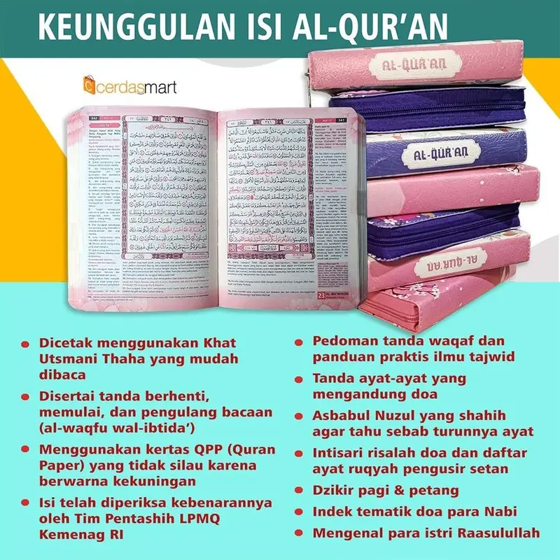 Al-Quran Custom Nama & Cover Terjemah Ukuran A6 Kaleb Resleting Bonus Pin Alquran 4