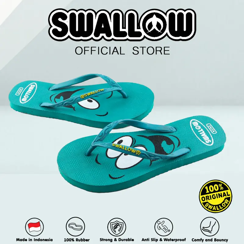 Swallow Sandal Jepit Emoji - Sendal Karet Dewasa Wanita Pria Anti Selip 5
