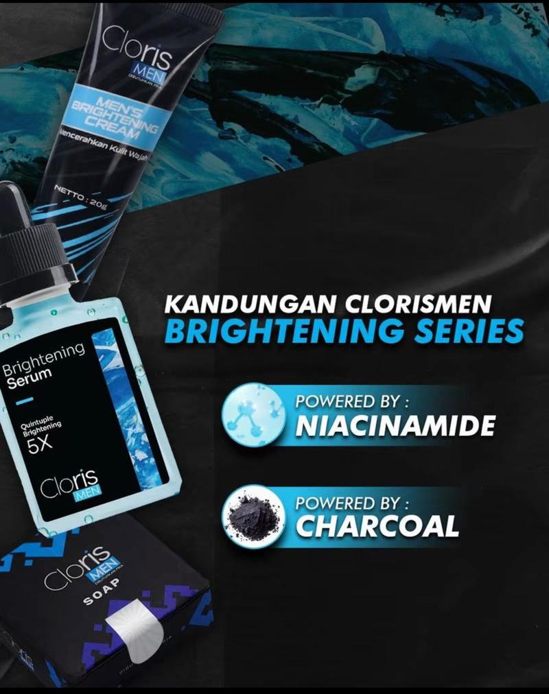 Product Introduction of Clorismen Paket Brightening Series Skincare Perawatan Mencerahkan & Memutihkan Wajah Pria Membersihkan Flek Hitam Komedo 2