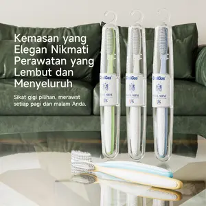 OralGos Sikat Gigi Lembut Seperti Kapas dengan Kepala Panjang dan Lebar Pembersihan Cepat Dibungkus Individual untuk Perlindungan Maksimal Gusi dan Perjalanan Mulut sikat gigi travel kit