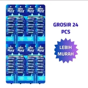24 pcs pisau cukur gol blue 2 biru Kumis Jenggot