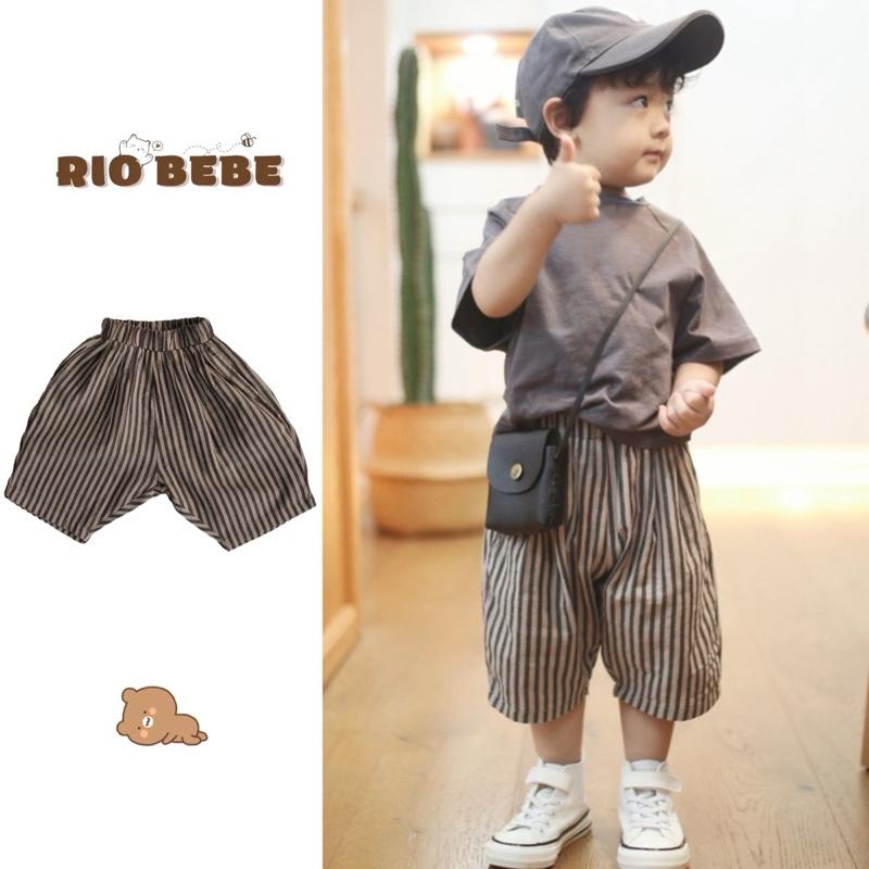 [QCCC-RiO] Quần Bom dáng lỡ Vintage kẻ sọc Hàn quốc cho bé trai bé gái 75-110cm