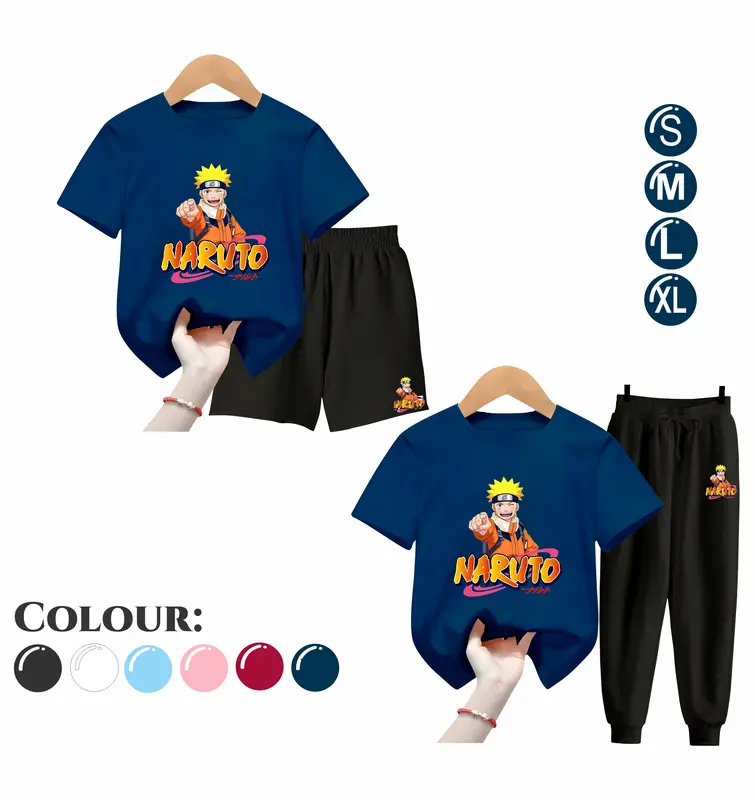 Setelan Anak Laki Laki UZUMAKI NARUTO - Baju Kaos dan Celana Fashion Motif Terbaru Usia 5-15 Tahun [BISA COD] 6
