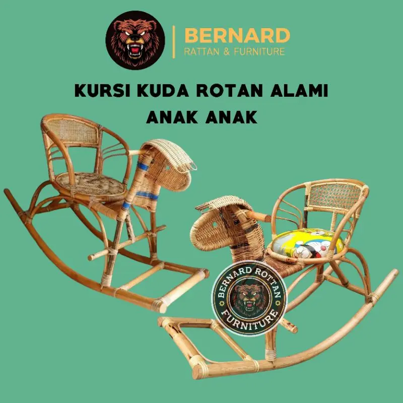KURSI KUDA GOYANG ROTAN ALAMI || MAINAN ANAK ANAK