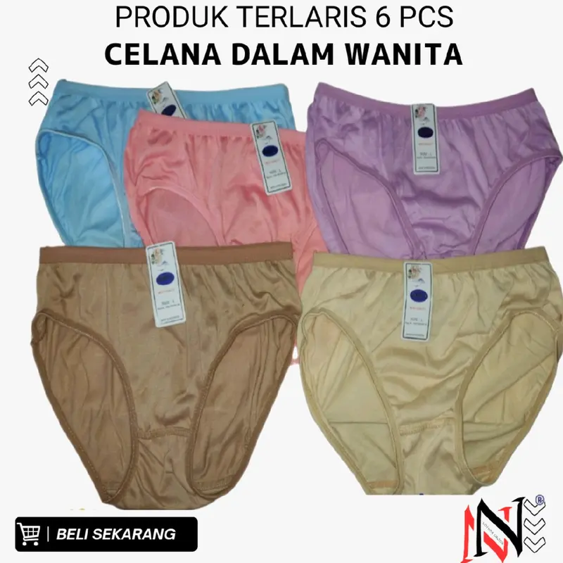 GHC 6 Pcs Celana Dalam Wanita Remaja Dewasa size M, L, XL, XXL, 4L, 5L  Katun Cewek 4