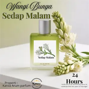 Parfum Wanita Wangi Bunga Sedap Malam Aroma Segar & Oriental Tahan Lama 24 Jam Non Alkohol Perfume Dewasa