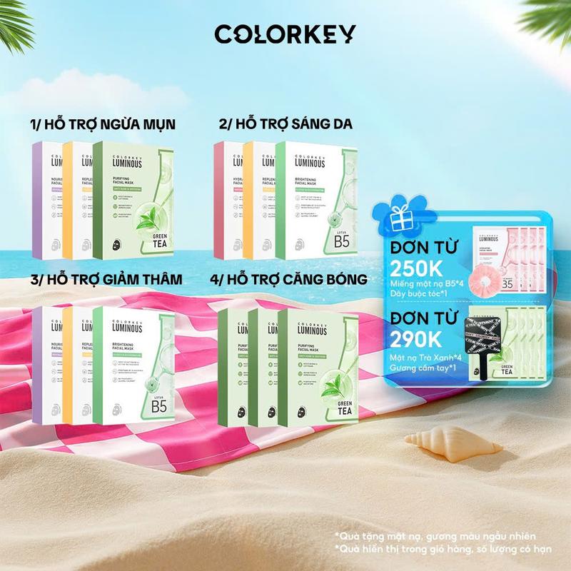 [DEAL HOT] COMBO 3 HỘP Mặt Nạ Giấy B5 Hỗ Trợ Cấp Ẩm COLORKEY LUMINOUS 10 miếng/hộp - KCL1L3