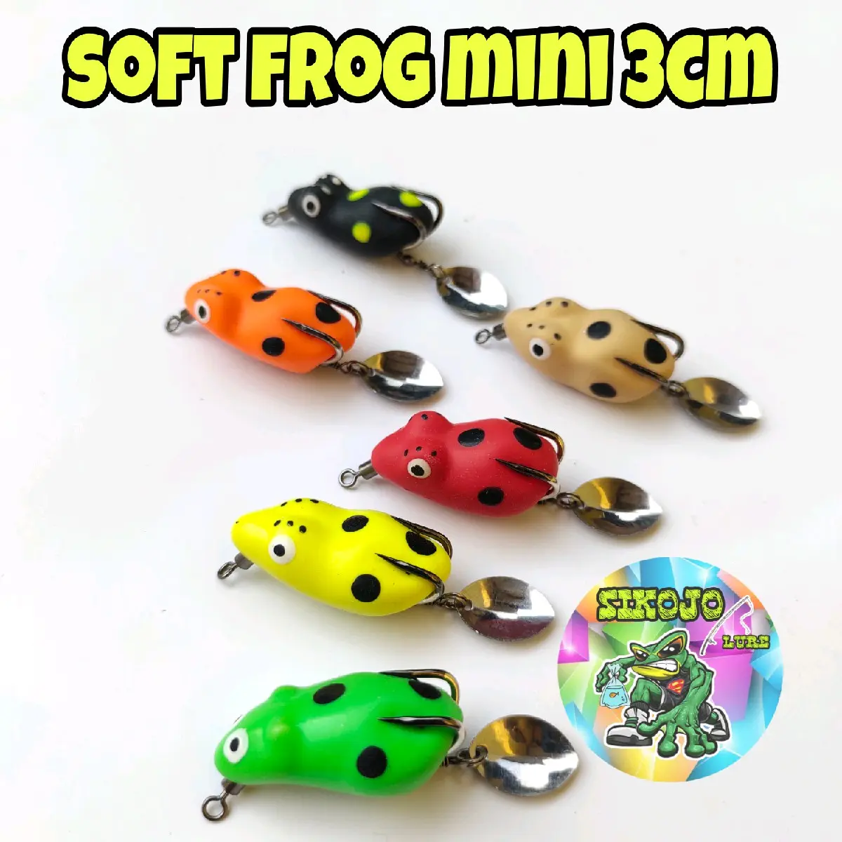 lure umpan casting untuk mancing ikan gabus soft frog mini ukuran 3cm berat 5grm
