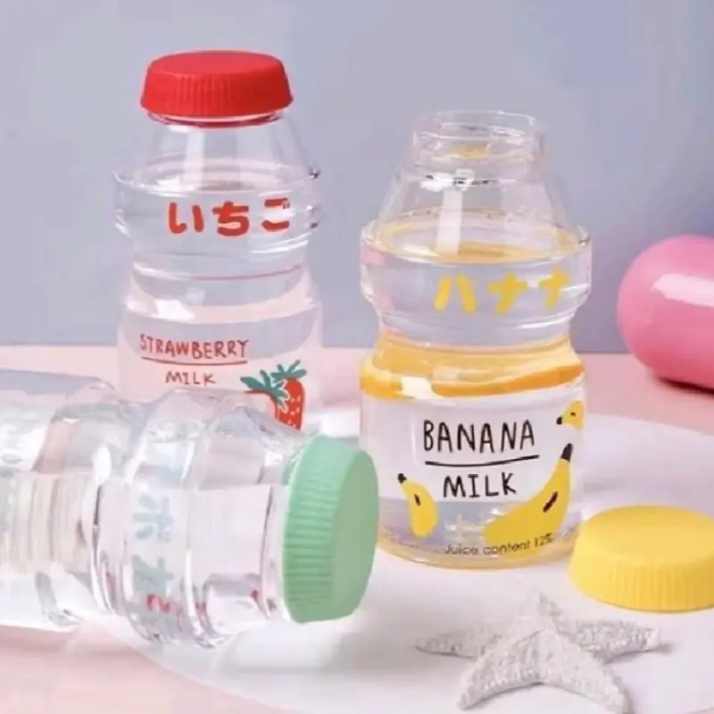 BOTOL MINUM LUCU AESTHETIC PLASTIK BENTUK YA KUL FREE BPA (BISA COD) Bottles Water Kitchenware 2