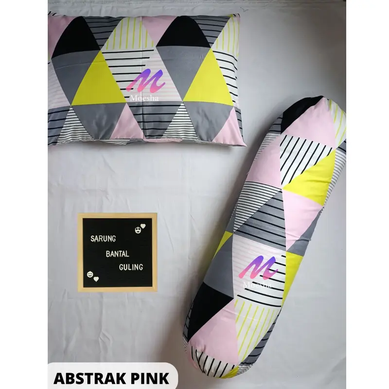 Sarung Bantal dan Sarung Guling Katun  SET Motif  Aesthetic Abstrak Karakter 6