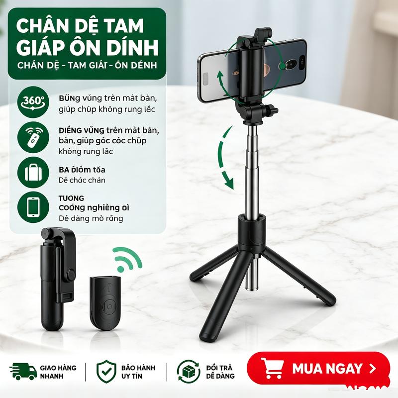 Gậy chụp ảnh đa năng chân máy đứng livestream, quay vlog, chụp ảnh du lịch kèm…