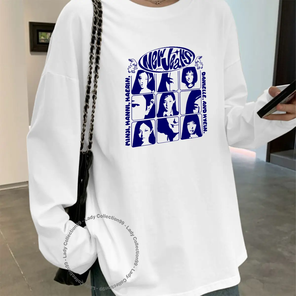 Kaos Lengan Panjang Wanita | Kaos Oversize Lengan Panjang | Kaos Oversize Wanita Lengan Panjang | Kaos Lengan Panjang - New Blue Jeans Baju Combed Motif Nyaman Oblong Santai Soft Polos Atasan Variasi