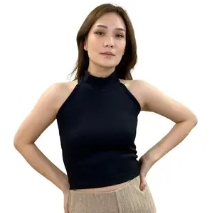 MODAVIE - MARGARETH CROP TANK TOP Kaos Turtleneck Wanita Kerah Tinggi High Neck Top Fit Melar Simple Basic Atasan