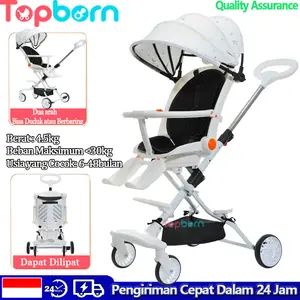 Topborn Stroller Kereta Bayi Dua Arah Bisa Duduk Atau Berbaring Kinerja Biaya Tinggi roda  stroller