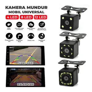 Kamera Mundur Mobil Jangkauan 170° Kamera Parkir Belakang Kendaraan 4-12 LED Anti Air
