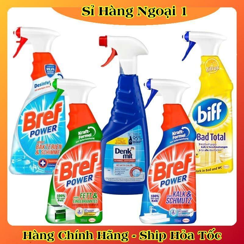Bình Xịt Tẩy Rửa Đa Năng Bref Power 750ml - Tẩy Bếp, Tẩy dầu mỡ, Inox, Diệt khuẩn 99.9% -Hàng Nội Địa ĐứcPL