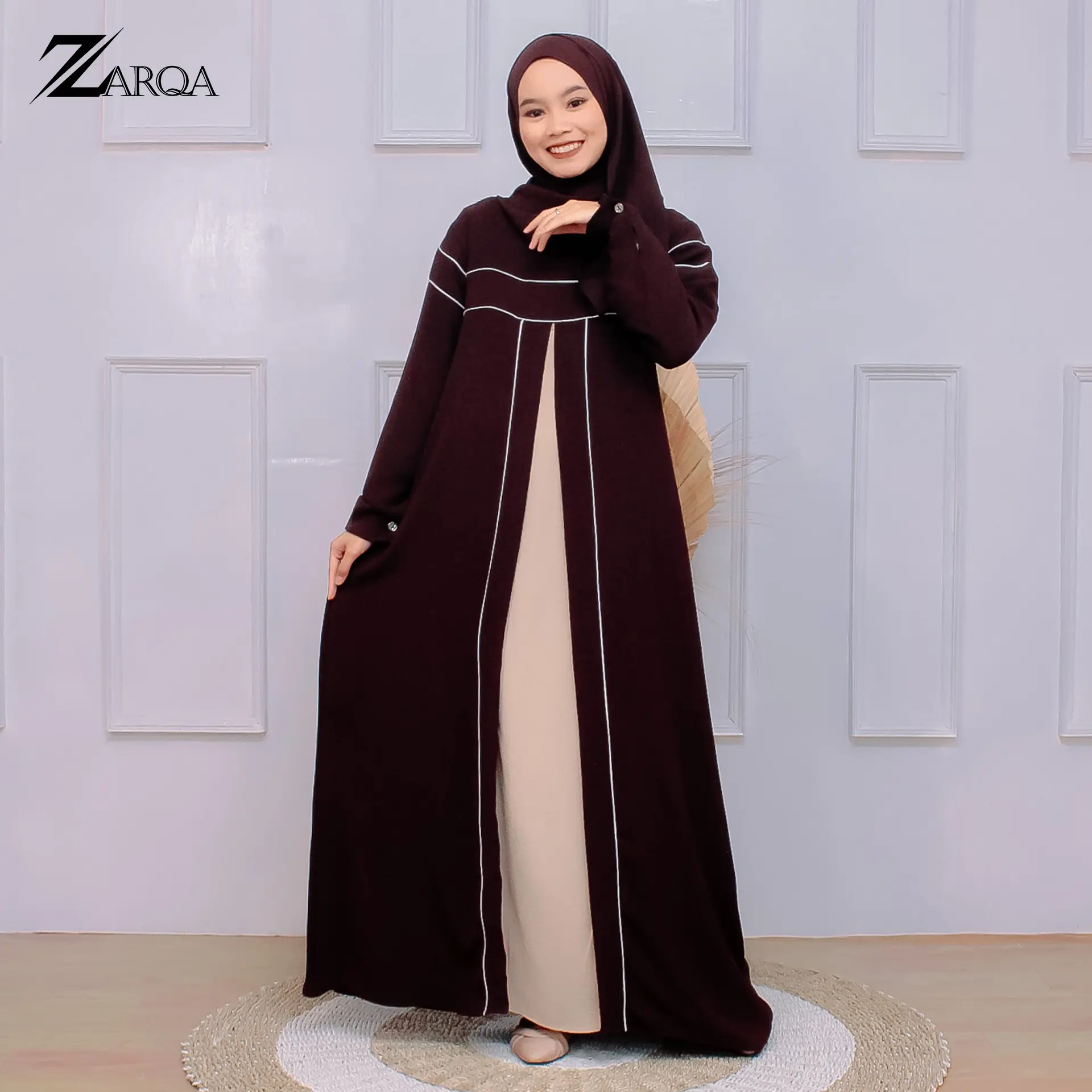 ZARQA - SazQya Dress | Gamis Elegan Kondangan Harian Lebaran Crinkle Premium List Bisban Cantik Tren Terbaru 2025 - Muslim