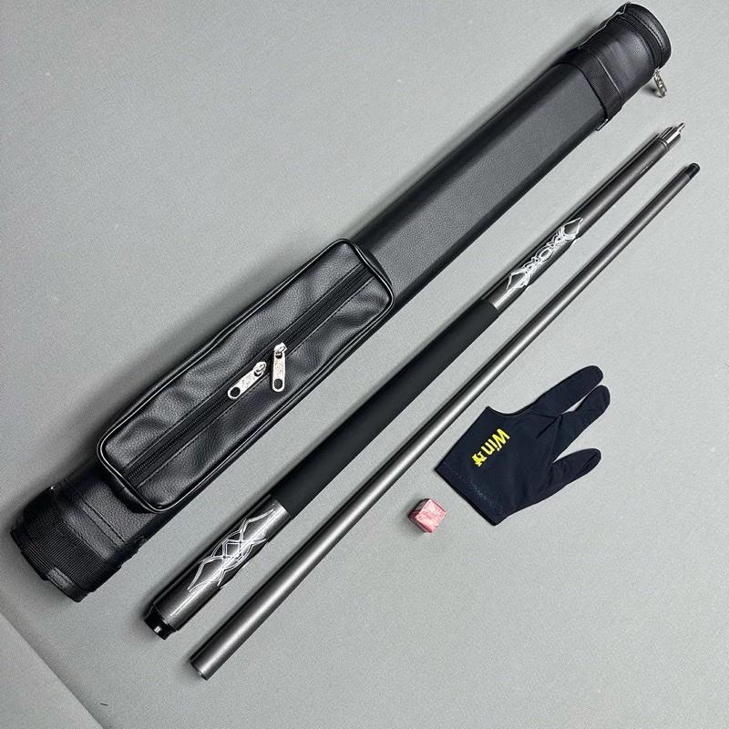Combo Cơ Bida Phủ Carbon Ruby Xám .cơ bida lỗ 13mm . Gậy bida cá nhân cao cấp Cacbon