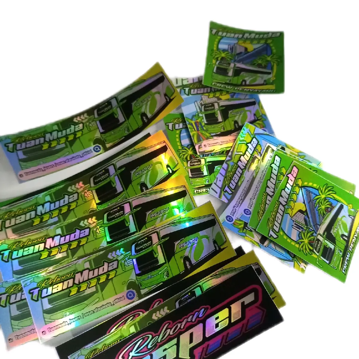 sticker tuan muda hologram anti air dapat 16 pcs Stiker binder bulu bulu Paper Stationery