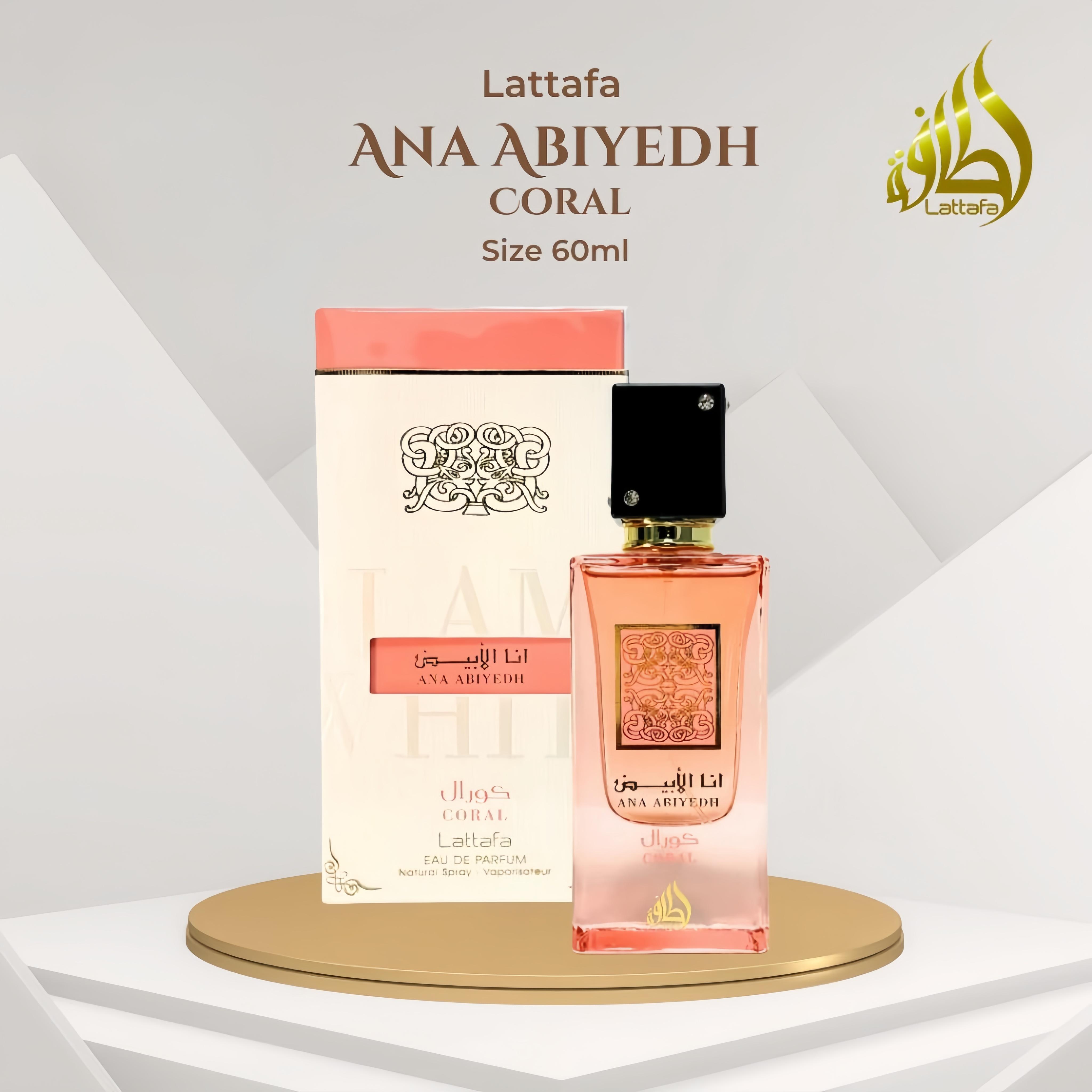 Lattafa Parfume Ana Abiyedh Rouge EDP 60ML Aura Merah Campuran Cemerlang Safron Amber Kayu Elegansi Modern