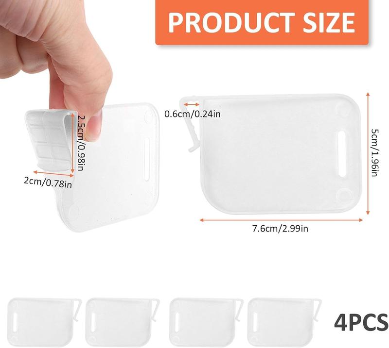 Refrigerator Storage Divider, 4Pcs Adjustable Snap-on Fridge Door Shelf Dividers Organizer Bins Partition Clear Plastic Container Separator Portable Drawer Separators Board for Kitchen Home Office 1