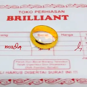 CINCIN POLOS EMAS MUDA FREE SURAT DARI TOKO CINCIN WANITA DEWASA ANTI KARAT DAN TIDAK LUNTUR