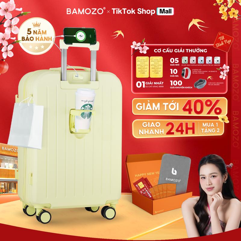 CAO CẤP - COMBO SIZE 20 + 24 Vali Du Lịch 8812 Bản Cao Cấp Bamozo Nhựa ABS PC - Tặng Bọc Vali Dành Cho Người Đi Nước Ngoài ĐỘC QUYỀN CHỈ CÓ TRONG LIVE _8812
