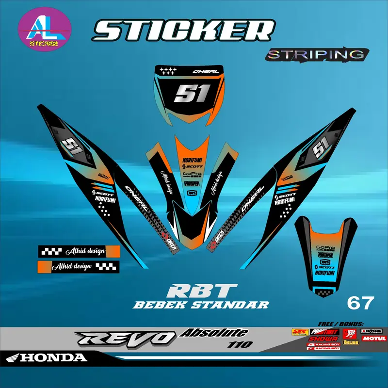 COD Sticker SETRIPING RBT REVO ABSOLUTE semi full body rbt VEGA BEBEK MODIF SUPERMOTO YZ CRF KLX RBT new terbaru MOTOR TRABAS AL vol 67 3
