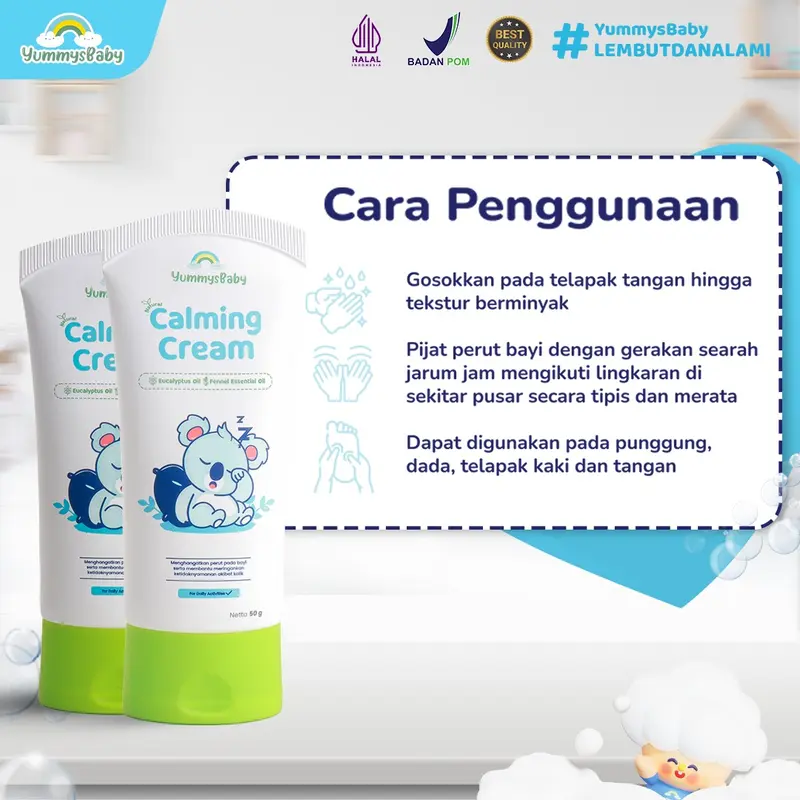 Calming Cream - Redakan Kolik & Kembung | Lembut dan Aman untuk Kulit Bayi Sensitif baby 4
