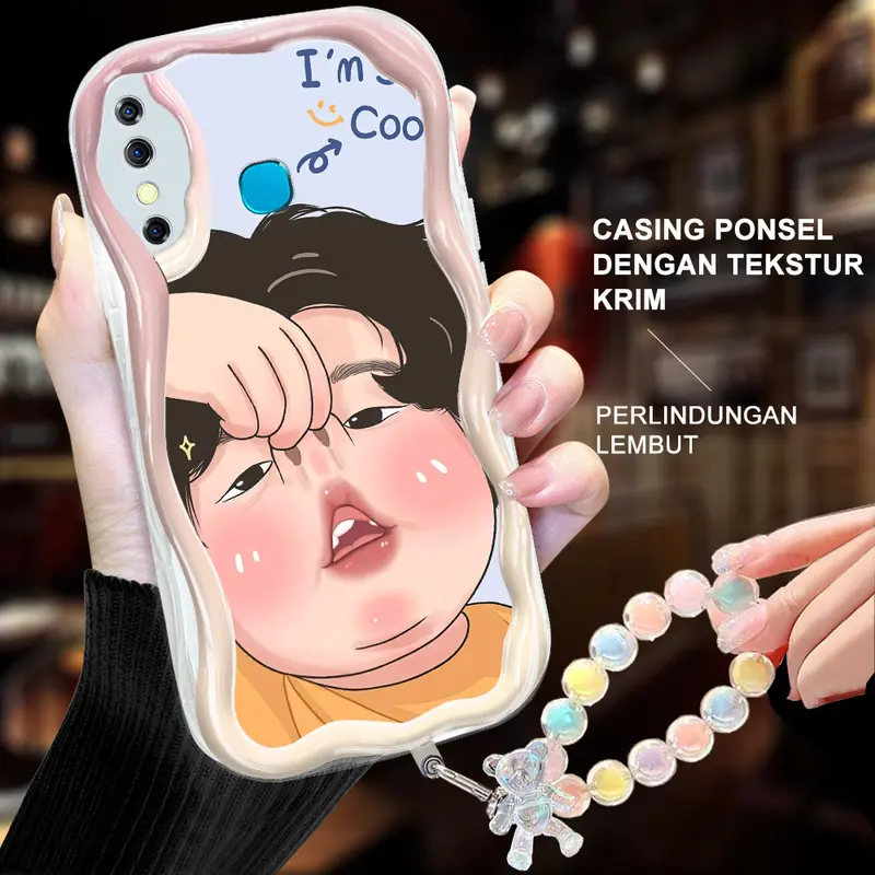 For Infinix NOTE 7 Hot 8 9 Pro LITE 9 10 11 PLAY Smart 5 6 Plus 7  Casing Ponsel  Pola Ekspresi lucu  Soft case Cover +Bear Lanyard 0