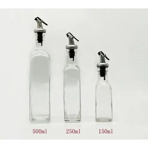 Botol Kaca Tempat Bumbu Botol Minyak Goreng Kaca Stainless Steel Tempat Kecap Syrup Olive Oil 2