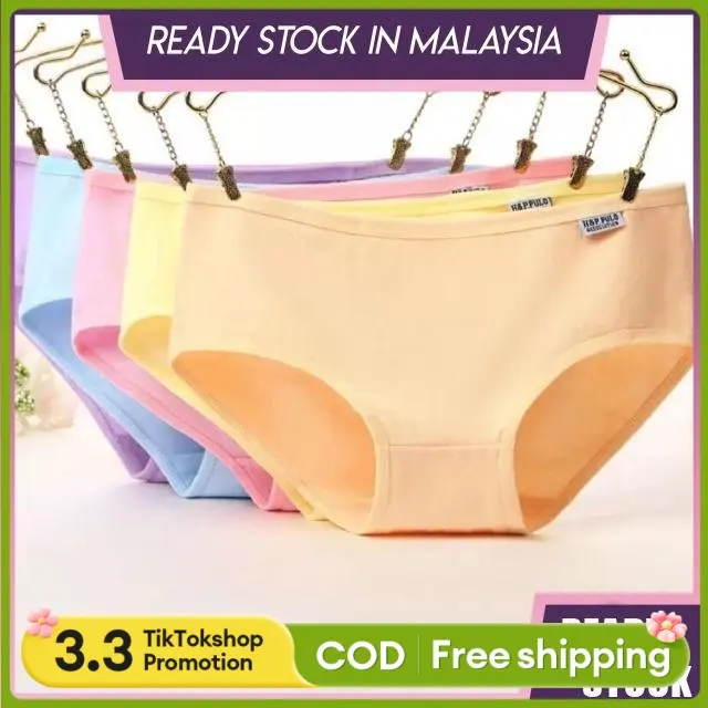 Underwear Women panties female student solid color mid-waist girl cute trousers girly panties A001