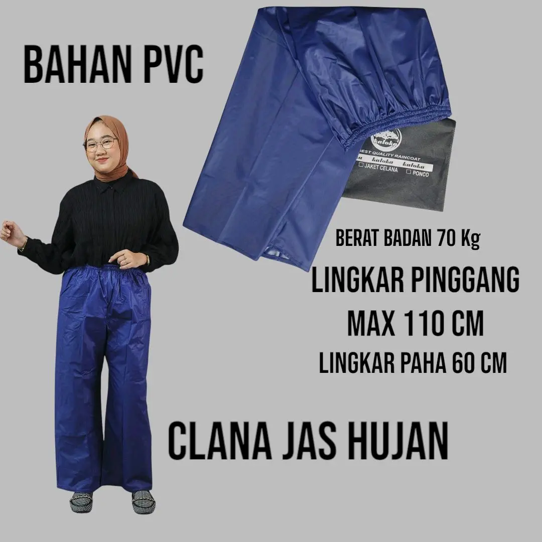 celana jas hujan bahan pvc karet waterproof anti air cocog dipakai saat musim penghujan