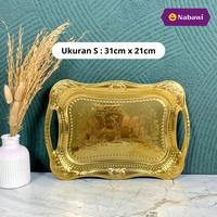 Gambar Nampan Arab Emas Ukir Pegangan  Baki Tempat Makanan Oleh Oleh Haji dan Umroh Jakarta Wadah Kitchenware Kuning Nampan dari Oleh Oleh Umroh Haji Jakarta Kota Administrasi Jakarta Selatan 3 Tokopedia
