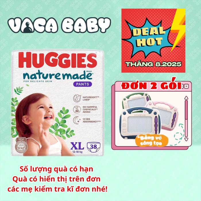 Bỉm Quần Huggies Platinum Nature Made Siêu Mỏng Nhẹ 5mm Size M58 L44 XL38 XXL26 Cho Bé Nữ Women Tả Con Tã Asahi tả chất