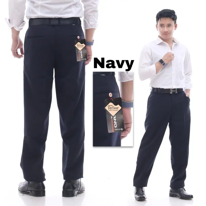 CELANA KANTOR SEMI BEGY PRIA TERLARIS Panjang Formal Kain Tebal Lembut Hitam Kerja Standar bahan 3