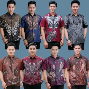 Batik Kemeja Lengan Pendek Pria Motif Halus Nyaman Terbaru 2025  M L XL XXL Hem Seragam Kerja Sekolah