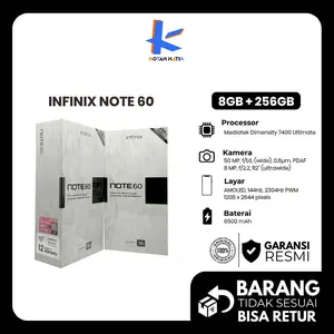 Infinix Note 60 8/256GB - Up to 16GB Extended RAM - Dimensity 7400 Ultimate - 6.78” 1.5K Amoled - 50MP - 6500 mAh NFC