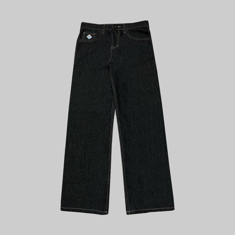 AFTERCLOUD - Celana Panjang Baggy Raw Denim Black Indigo Unisek  - RAW DENIM BAGGY 4