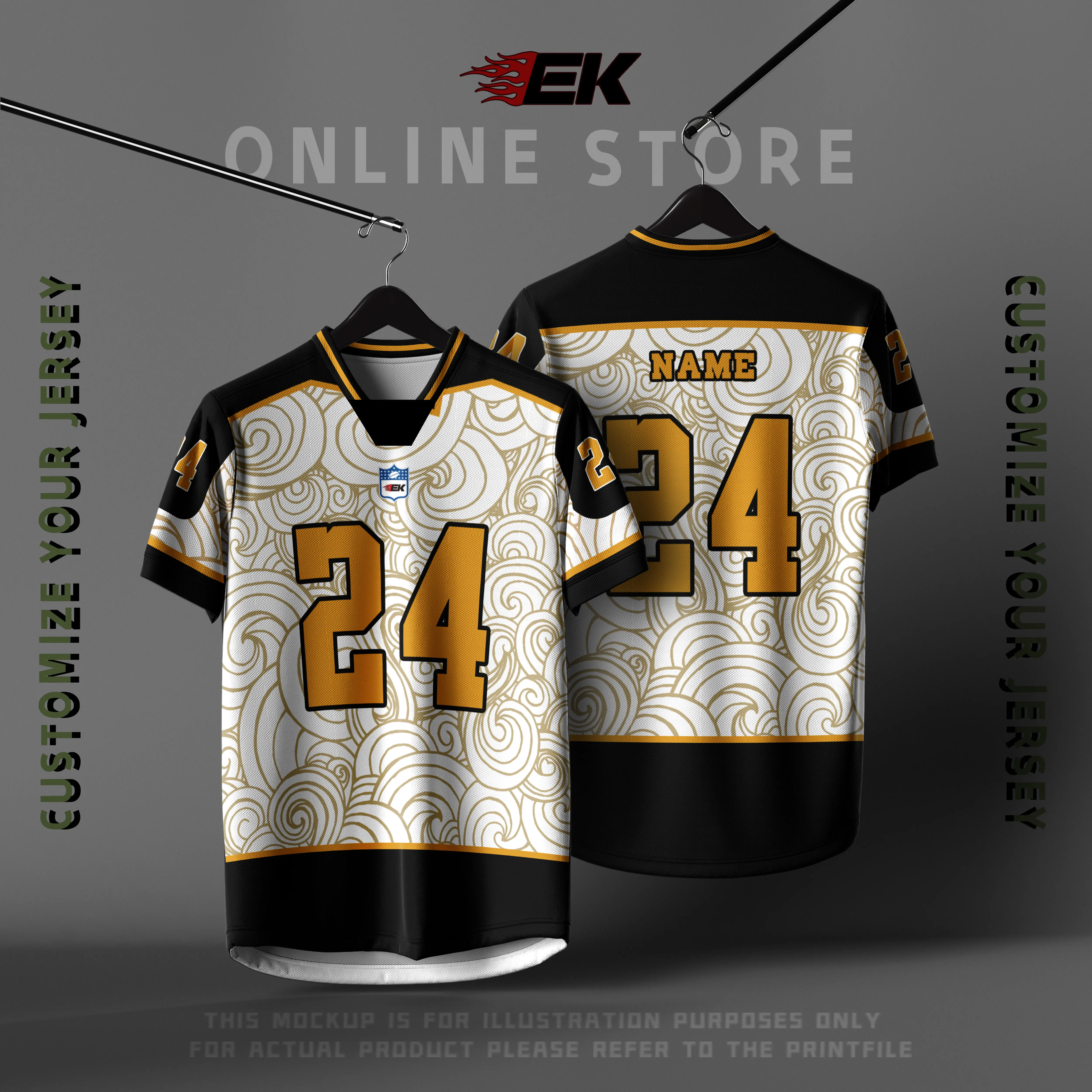Jersi NFL Baharu, Boleh Disesuaikan Percuma, Jersi Murah, Baju-T Pasukan Malaysia Lelaki, Jersi Viral Thailand, Jersi Tiktok