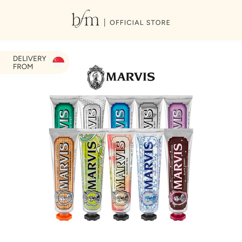 Marvis Toothpaste Collection (Blossom Tea, Classic Strong Mint ...