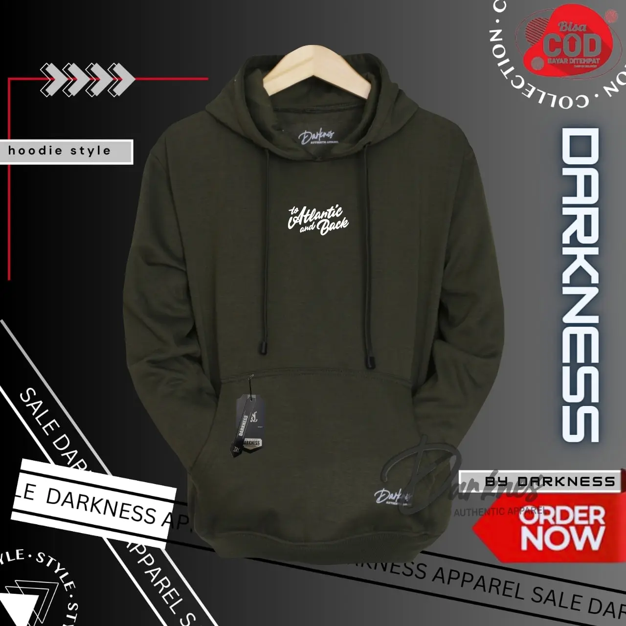 ATLANTIC SWITER HOODIE ORIGINAL NEW BRAND Termurah Bahan tebal!! Unisex Pria Wanita