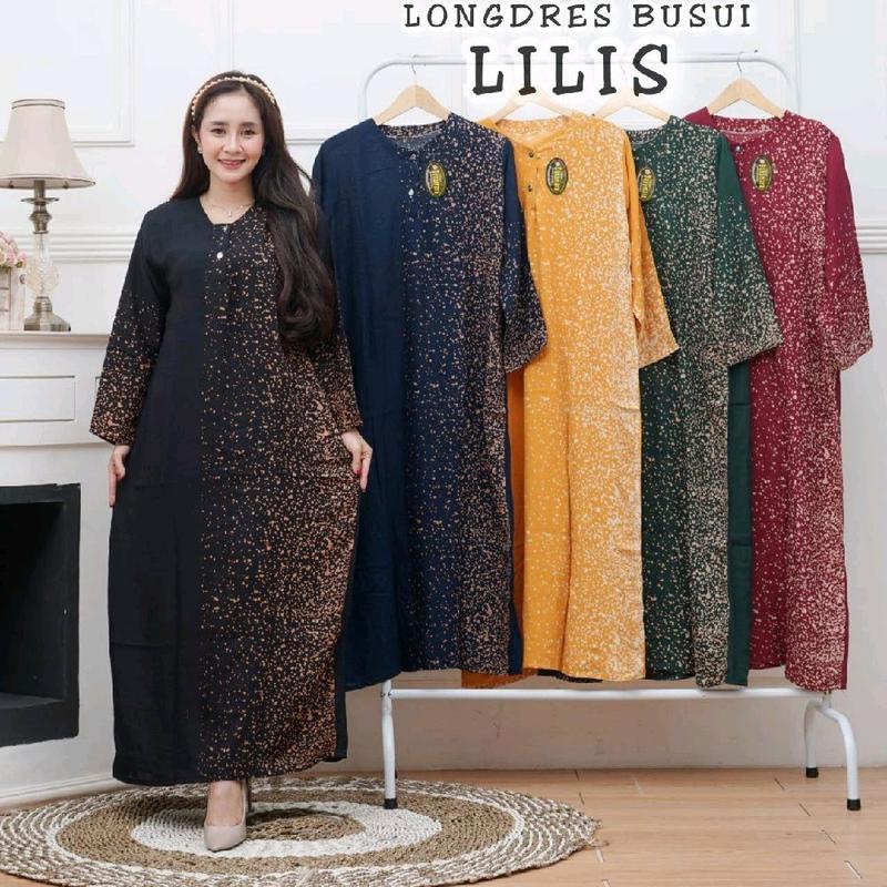 [TERMURAH]100rb dapat 3pcs LONGDRESS BUSUI JUMBO /Daster Lengan Panjang Rayon Wanita Pendek Kancing 4