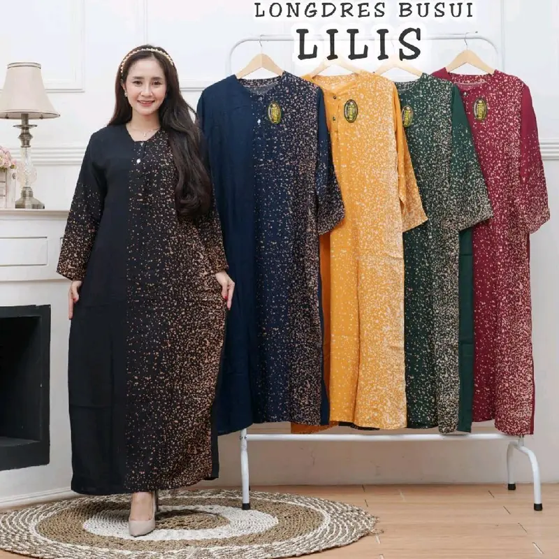 [TERMURAH]100rb dapat 3pcs LONGDRESS BUSUI JUMBO /Daster Lengan Panjang Rayon Wanita Pendek Kancing 4