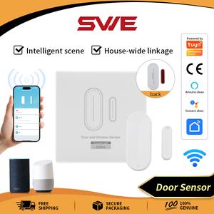 Penderia Magnet Pintu, SWE, Reka Bentuk Pautan Pintar, untuk Menukar Langsir dan Lampu, Kawalan Pintu Jauh, Makluman melalui Telefon Pintar