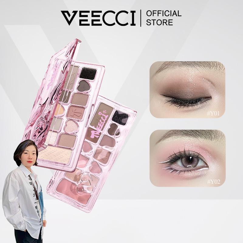【TRANG BỐNG VEECCI Bảng Phấn Mắt 11 Màu Bảng Phấn Mắt Màu Hồng Không Bị Bay Phấn Dễ Lên Màu 9.3g